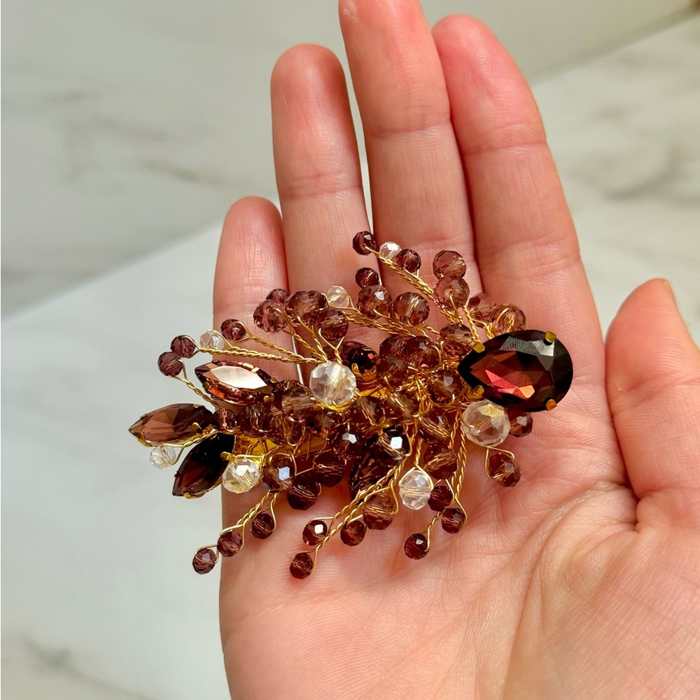 Burgundy hairpiece for wedding or event